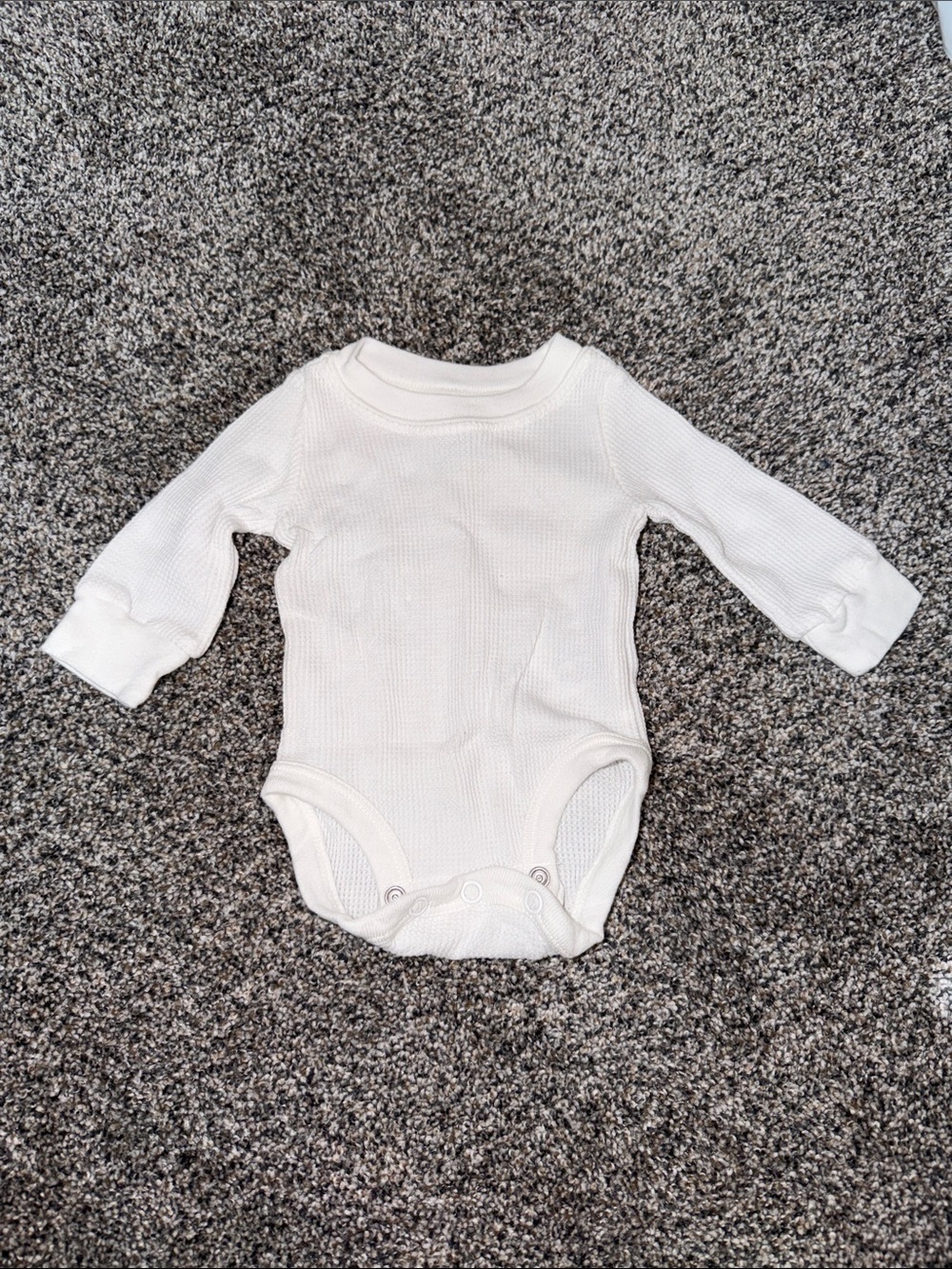 Carter's Cream Waffle-Knit Long-Sleeve Baby Bodysuit